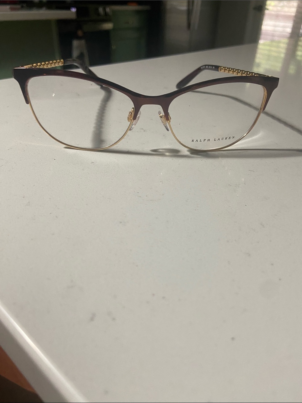 Ralph Lauren Tortoiseshell Brown and Gold Cat-Eye Glasses brand new without tags
